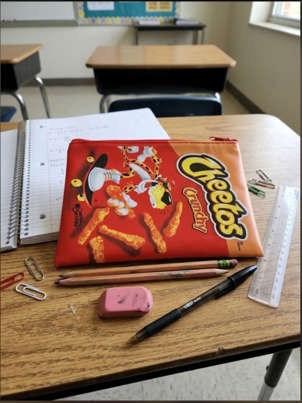Red Crunchy Zip Pencil Case - Branded Snack Design
